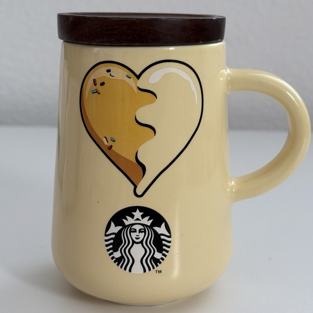 Starbucks 2023 Butter Together Limited Edition Yellow Wooden Lid Mug RARE IN USA